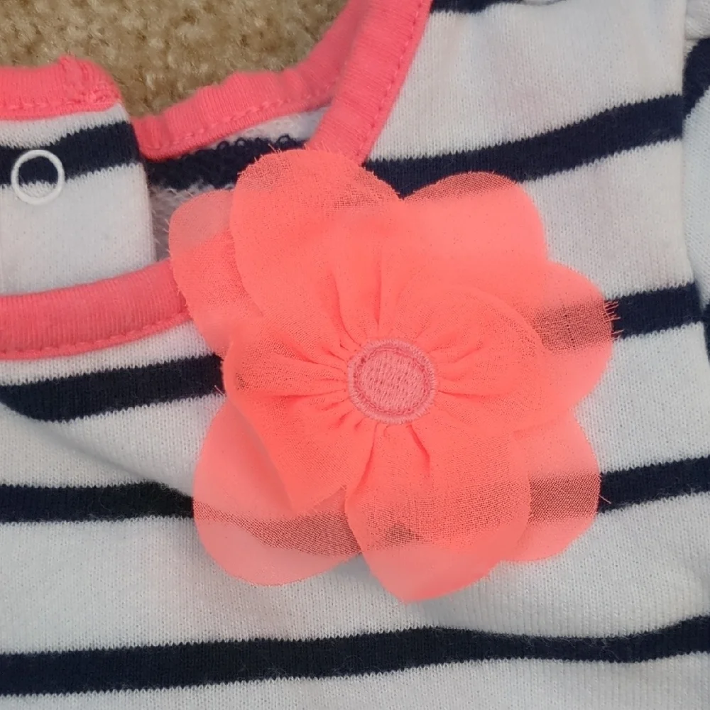 Gymboree Navy and Pink Striped Baby Dress